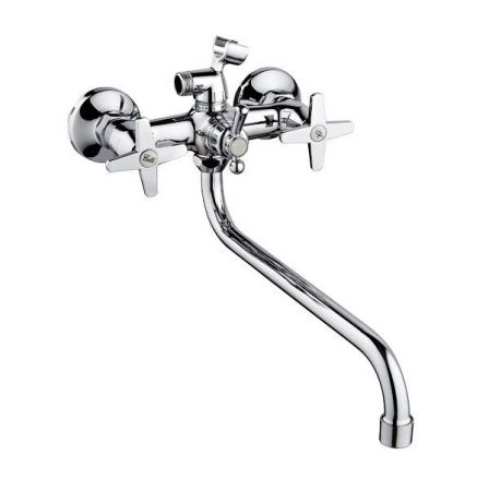 Смеситель для ванны и умывальника двухручковый хром Potato P 2269