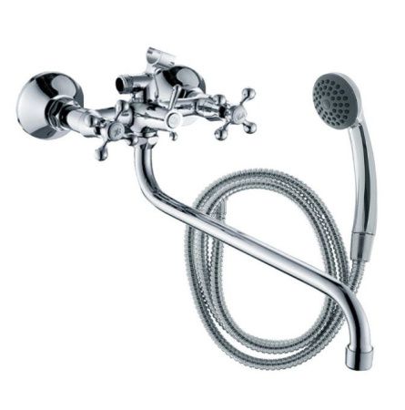 Смеситель для ванны и умывальника двухручковый хром Potato Эверест  B 22-351