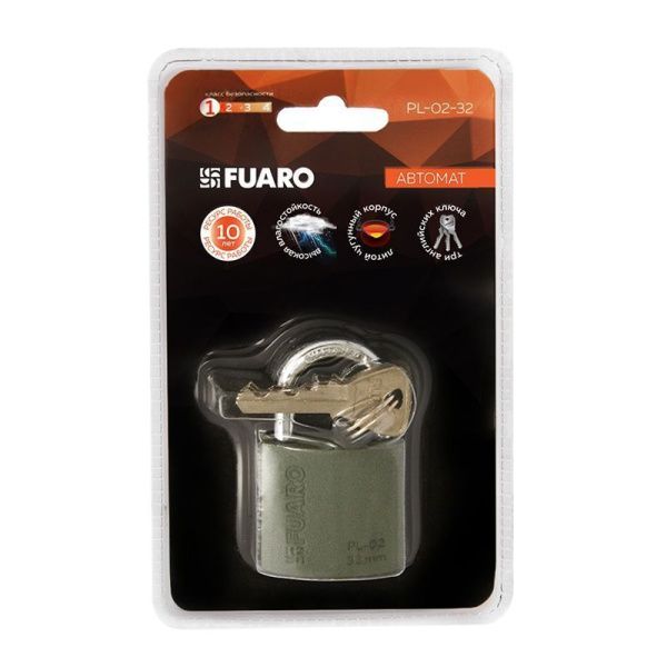 Замок навесной PL-PROTEC-0232 3key (PL-02-32) англ. /блистер