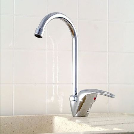 Смеситель для кухни монокомандный белый Potato Эверест B 51-040