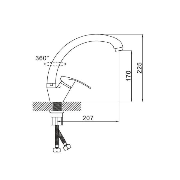 Смеситель для кухни монокомандный  кремовый  Potato Эверест B59-2127