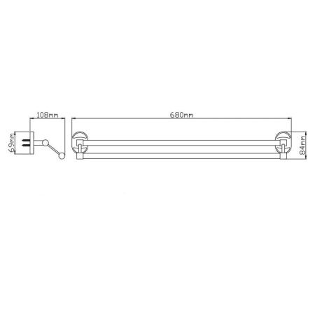 Держатель полотенец двойной 65см P2909 (29 серия)