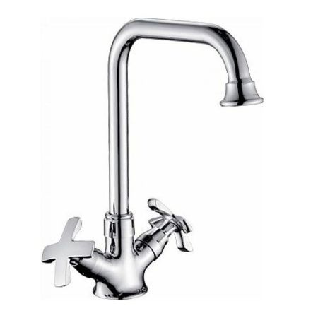 Смеситель для кухни двухручковый хром Potato P 67304