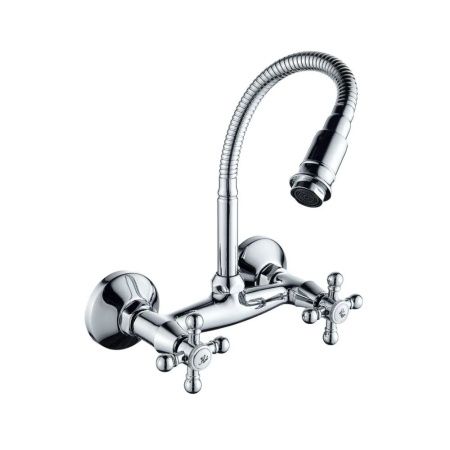 Смеситель универсальный двухручковый  хром  Potato Эверест B47-333