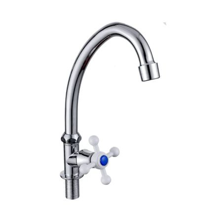 Кран водоразборный одноручковый на холодную воду хром  Potato Эверест B41-352