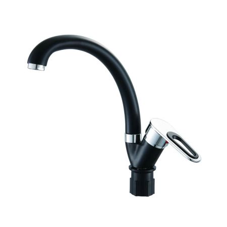 Смеситель для кухни монокомандный  черный с хромом  Potato Эверест B59-274F