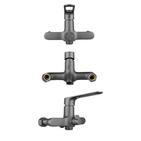 Смеситель для ванны и умывальника монокомандный  брезентово-серый  Potato Эверест B22-15319