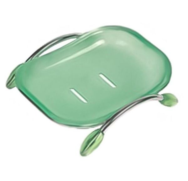 Мыльница пластик на металлической подставке зеленая Potato P 208-3