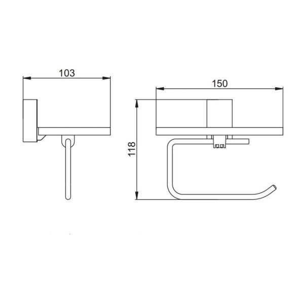 Держатель для туалетной бумаги с подставкой для телефона P1703-4 (17 серия)