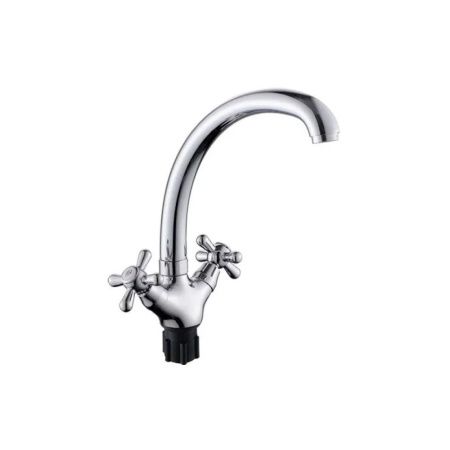 Смеситель для кухни двухручковый  хром  Potato Эверест B42-301