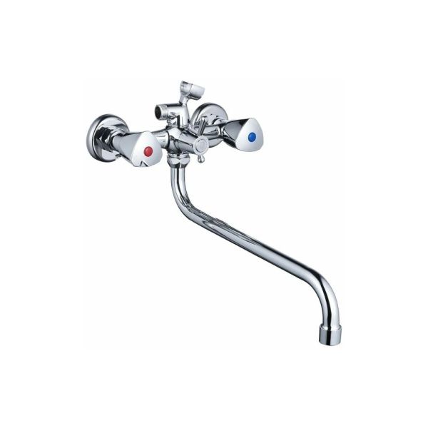 Смеситель для ванны и умывальника двухручковый  хром  Potato Эверест B22-334