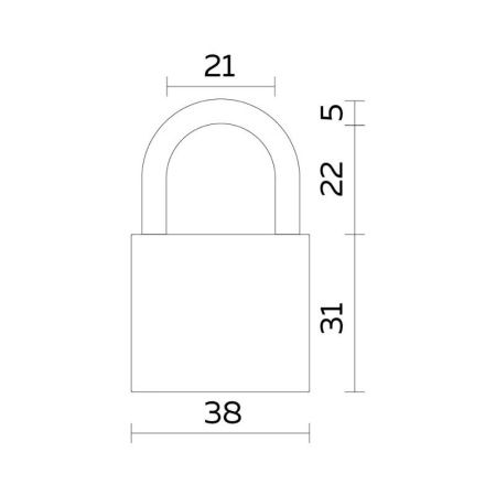 Замок навесной PL-UNI-0340 3key (PL-03-40) англ. /блистер