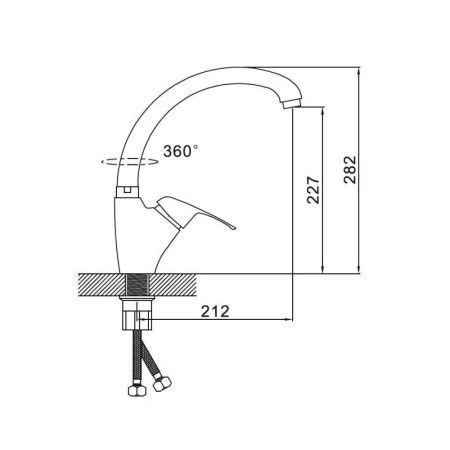 Смеситель для кухни монокомандный  хром  Potato Эверест B51-021