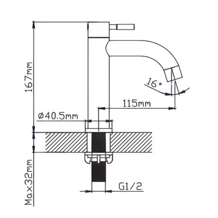 Кран водоразборный одноручковый  черный  Potato Эверест B10-3506