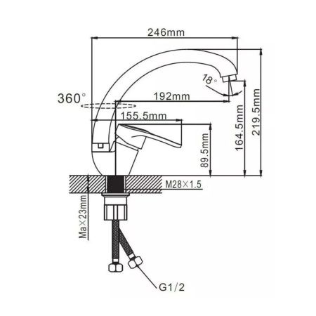 Смеситель для кухни монокомандный  кремовый  Potato Эверест B59-0259