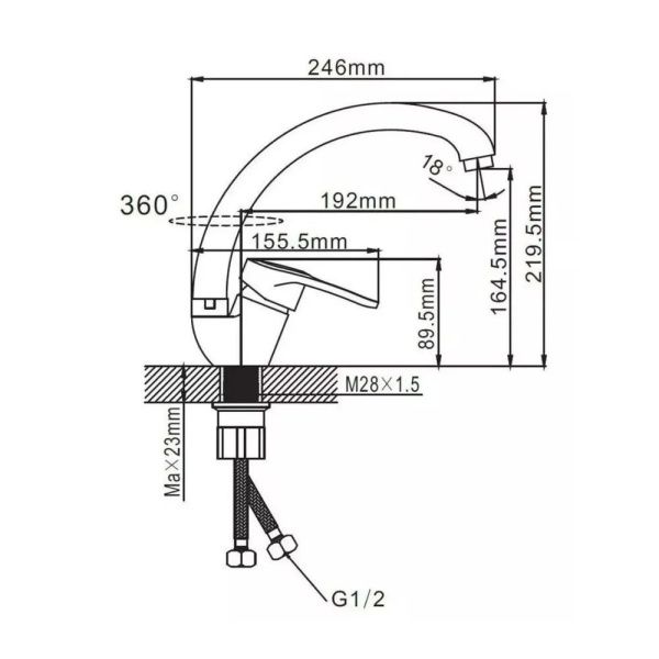 Смеситель для кухни монокомандный  кремовый  Potato Эверест B59-0259