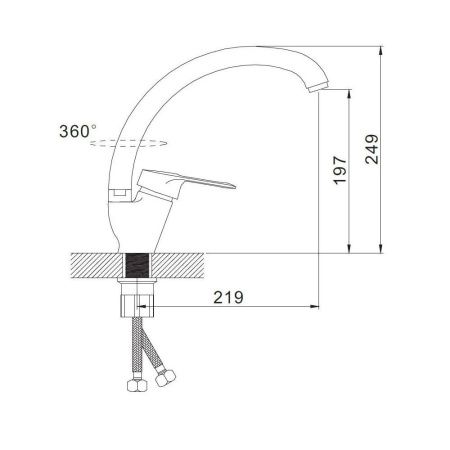 Смеситель для кухни монокомандный  под бронзу  Potato Эверест B59-026Q