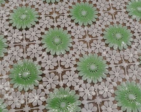 Клеенка ажурная "Лейс" 073Д бел/зел.(1,32х22м)