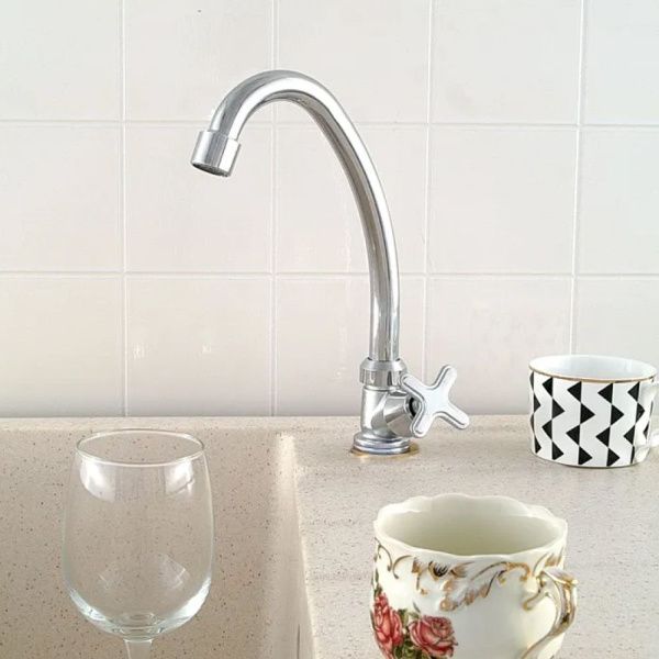 Смеситель для кухни одноручковый на одну воду хром  Potato Эверест B41-350