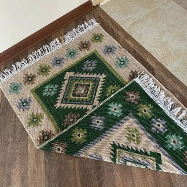 Коврик из хлопка 60*90 зел. UK02 Kilim Usak