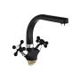 Смеситель для кухни двухручковый черный Potato Эверест B 69-656