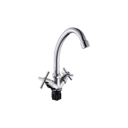 Смеситель для кухни двухручковый  хром  Potato Эверест B49-316