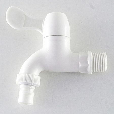 Кран водоразборный одноручковый на холодную воду белый  Potato Эверест B42-338