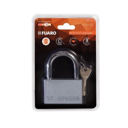 Замок навесной PL-PROTEC-2570 4 fin key (PL-2570) фин. /блистер