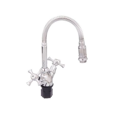 Смеситель для кухни двухручковый  хром  Potato Эверест B58-064B