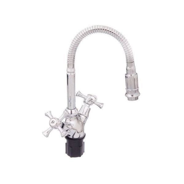 Смеситель для кухни двухручковый  хром  Potato Эверест B58-064B