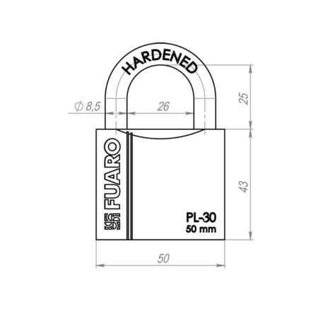 Замок навесной PL-PROTEC-3050 3key (PL-3050) англ. /блистер