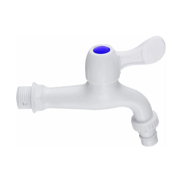 Кран водоразборный одноручковый на холодную воду белый  Potato Эверест B48-338