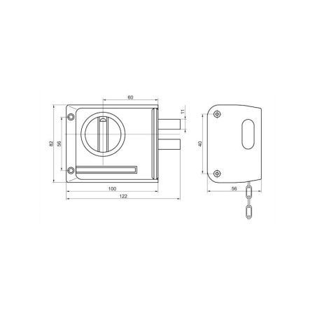 Замок накладной ЗНД-1АК лев