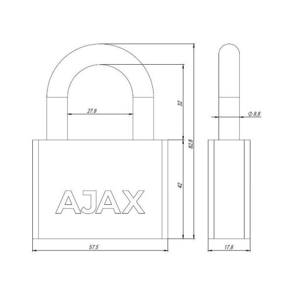 Замок навесной PD-3060 (PD-30-60) 3 fin key /блистер
