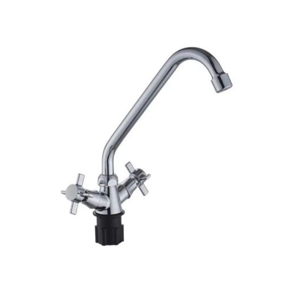 Смеситель для кухни двухручковый  хром  Potato Эверест B41-354