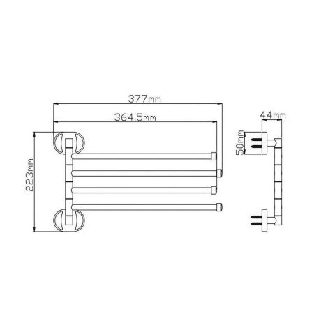 Держатель полотенец поворотный четверной P2914 (29 серия)