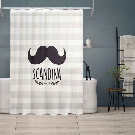 Штора для ванной полиэтиленовая черная 7, "Релакс", 180*180