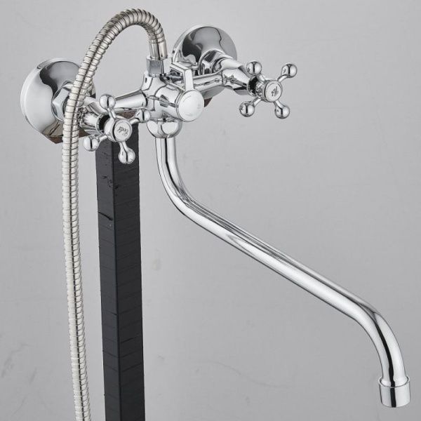 Смеситель для ванны двухручковый хром Potato Diadonna D226-65