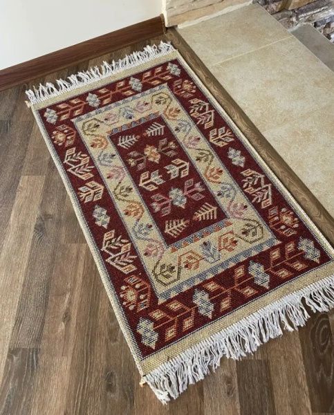 Коврик из хлопка 60*90 вишн./крем. UK1979 Kilim Usak