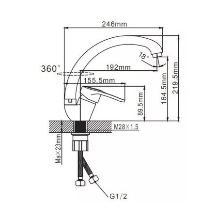 Смеситель для кухни монокомандный  бежевый  Potato Эверест B59-0258