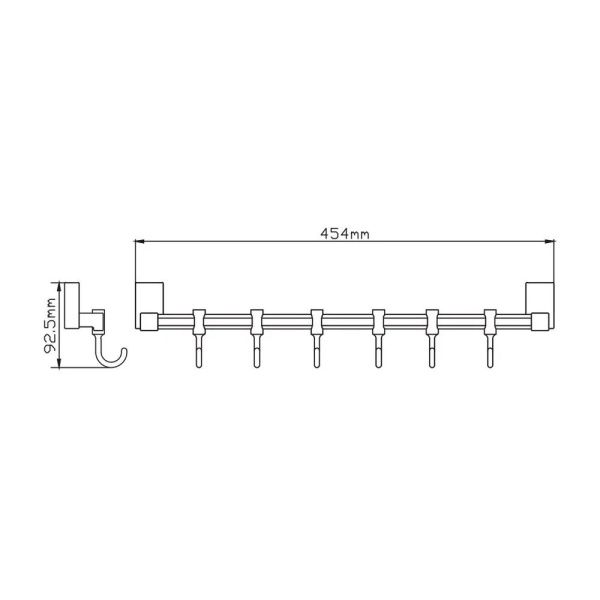 Держатель полотенец (6 крючков) P1814-6 (18 серия)