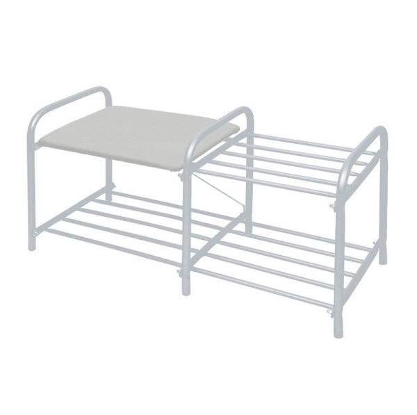 Этажерка "Люкс1" (360х330х800) ЭТЛ1-1/МС 2-х ярусн. с мягк.сидением,винил.разборн. матовый сер. Ника