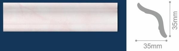 Плинтус потолочный Агат розовый 35/35мм Р02 длина 1м (уп.250шт.) Солид