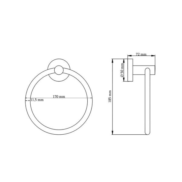 Полотенцедержатель настенный (кольцо) P2004 (20 серия)