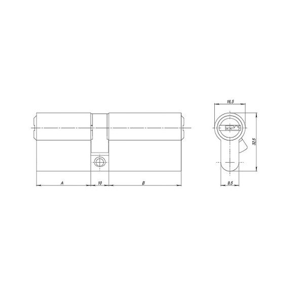 Цилиндровый механизм AZ2000Key60 хром