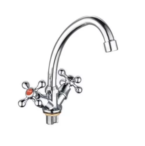 Смеситель для кухни двухручковый хром Potato P 4971 (уп.2шт.)