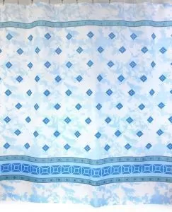 Штора для ванной тканевая синяя, 1258, "Залел", 180*200