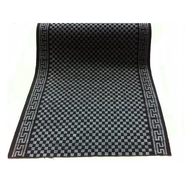 Напольная дорожка ворсовая влаговпитывающая жаккард 0,9*15м черная