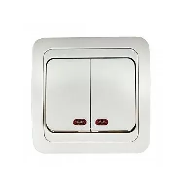 Выключатель CLASSICO 2123 белый с индикатором