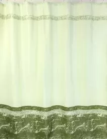 Штора для ванной тканевая зеленая, 1180, "Залел", 180*200
